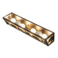 Meyda Lighting Bear at Lake 24" 4-Light Light Burnished Antique Copper Vanity Light With Silver Mica Shade Glass
