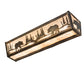 Meyda Lighting Bear at Lake 24" 4-Light Light Burnished Antique Copper Vanity Light With Silver Mica Shade Glass