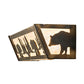 Meyda Lighting Bear at Lake 24" 4-Light Light Burnished Antique Copper Vanity Light With Silver Mica Shade Glass