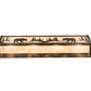 Meyda Lighting Bear at Lake 24" 4-Light Light Burnished Antique Copper Vanity Light With Silver Mica Shade Glass