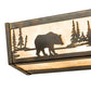 Meyda Lighting Bear at Lake 24" 4-Light Light Burnished Antique Copper Vanity Light With Silver Mica Shade Glass