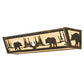 Meyda Lighting Bear at Lake 24" 4-Light Light Burnished Antique Copper Vanity Light With Silver Mica Shade Glass