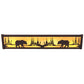 Meyda Lighting Bear at Lake 24" 4-Light Mahogany Bronze Vanity Light With Beige Art Shade Glass
