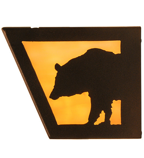 Meyda Lighting Bear at Lake 24" 4-Light Mahogany Bronze Vanity Light With Beige Art Shade Glass