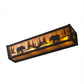 Meyda Lighting Bear at Lake 24" 4-Light Oil Rubbed Bronze Vanity Light With Amber Mica Shade Glass