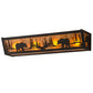 Meyda Lighting Bear at Lake 24" 4-Light Oil Rubbed Bronze Vanity Light With Amber Mica Shade Glass