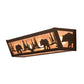 Meyda Lighting Bear at Lake 24" 4-Light Oil Rubbed Bronze Vanity Light With Silver Mica Shade Glass