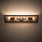 Meyda Lighting Bear at Lake 24" 4-Light Oil Rubbed Bronze Vanity Light With Silver Mica Shade Glass