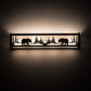 Meyda Lighting Bear at Lake 24" 4-Light Oil Rubbed Bronze Vanity Light With White Art Shade Glass