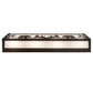 Meyda Lighting Bear at Lake 24" 4-Light Oil Rubbed Bronze Vanity Light With White Art Shade Glass