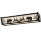 Meyda Lighting Bear at Lake 24" 4-Light Oil Rubbed Bronze Vanity Light With White Art Shade Glass
