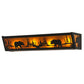 Meyda Lighting Bear at Lake 24" 4-Light Textured Black Vanity Light With Amber Mica Shade Glass