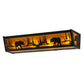 Meyda Lighting Bear at Lake 24" 4-Light Textured Black Vanity Light With Amber Mica Shade Glass