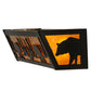 Meyda Lighting Bear at Lake 24" 4-Light Textured Black Vanity Light With Amber Mica Shade Glass