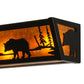 Meyda Lighting Bear at Lake 24" 4-Light Textured Black Vanity Light With Amber Mica Shade Glass