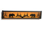 Meyda Lighting Bear at Lake 24" 4-Light Textured Black Vanity Light With Amber Mica Shade Glass