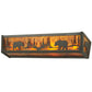 Meyda Lighting Bear at Lake 24" 4-Light Timeless Bronze Vanity Light With Amber Mica Shade Glass