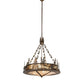 Meyda Lighting Bear at Lake 24" 8-Light Antique Copper Inverted Pendant Light With Silver Mica Shade Glass