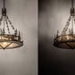 Meyda Lighting Bear at Lake 24" 8-Light Antique Copper Inverted Pendant Light With Silver Mica Shade Glass