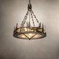 Meyda Lighting Bear at Lake 24" 8-Light Antique Copper Inverted Pendant Light With Silver Mica Shade Glass