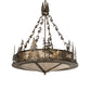 Meyda Lighting Bear at Lake 24" 8-Light Antique Copper Inverted Pendant Light With Silver Mica Shade Glass