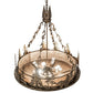 Meyda Lighting Bear at Lake 24" 8-Light Antique Copper Inverted Pendant Light With Silver Mica Shade Glass