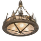 Meyda Lighting Bear at Lake 24" 8-Light Antique Copper Inverted Pendant Light With Silver Mica Shade Glass