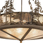 Meyda Lighting Bear at Lake 24" 8-Light Antique Copper Inverted Pendant Light With Silver Mica Shade Glass