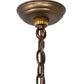 Meyda Lighting Bear at Lake 24" 8-Light Antique Copper Inverted Pendant Light With Silver Mica Shade Glass