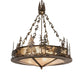 Meyda Lighting Bear at Lake 24" 8-Light Antique Copper Inverted Pendant Light With Silver Mica Shade Glass