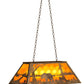 Meyda Lighting Bear at Lake 33" 6-Light Antique Copper Island Pendant Light With Amber Mica Shade Glass