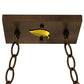 Meyda Lighting Bear at Lake 33" 6-Light Antique Copper Island Pendant Light With Amber Mica Shade Glass