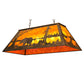 Meyda Lighting Bear at Lake 33" 6-Light Antique Copper Island Pendant Light With Amber Mica Shade Glass