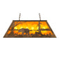Meyda Lighting Bear at Lake 33" 6-Light Antique Copper Island Pendant Light With Amber Mica Shade Glass