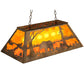 Meyda Lighting Bear at Lake 33" 6-Light Antique Copper Island Pendant Light With Amber Mica Shade Glass
