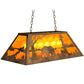 Meyda Lighting Bear at Lake 33" 6-Light Antique Copper Island Pendant Light With Amber Mica Shade Glass