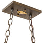 Meyda Lighting Bear at Lake 33" 6-Light Antique Copper Island Pendant Light With Silver Mica Shade Glass