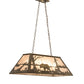 Meyda Lighting Bear at Lake 33" 6-Light Antique Copper Island Pendant Light With Silver Mica Shade Glass