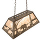 Meyda Lighting Bear at Lake 33" 6-Light Antique Copper Island Pendant Light With Silver Mica Shade Glass