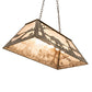 Meyda Lighting Bear at Lake 33" 6-Light Antique Copper Island Pendant Light With Silver Mica Shade Glass