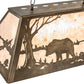 Meyda Lighting Bear at Lake 33" 6-Light Antique Copper Island Pendant Light With Silver Mica Shade Glass