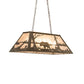 Meyda Lighting Bear at Lake 33" 6-Light Antique Copper Island Pendant Light With Silver Mica Shade Glass