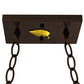 Meyda Lighting Bear at Lake 33" 6-Light Mahogany Bronze Island Pendant Light With Amber Mica Shade Glass