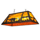 Meyda Lighting Bear at Lake 33" 6-Light Mahogany Bronze Island Pendant Light With Amber Mica Shade Glass