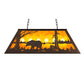 Meyda Lighting Bear at Lake 33" 6-Light Mahogany Bronze Island Pendant Light With Amber Mica Shade Glass