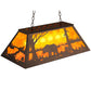 Meyda Lighting Bear at Lake 33" 6-Light Mahogany Bronze Island Pendant Light With Amber Mica Shade Glass