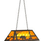 Meyda Lighting Bear at Lake 33" 6-Light Oil Rubbed Bronze Island Pendant Light With Amber Mica Shade Glass