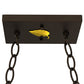 Meyda Lighting Bear at Lake 33" 6-Light Oil Rubbed Bronze Island Pendant Light With Amber Mica Shade Glass