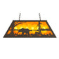 Meyda Lighting Bear at Lake 33" 6-Light Oil Rubbed Bronze Island Pendant Light With Amber Mica Shade Glass