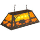 Meyda Lighting Bear at Lake 33" 6-Light Oil Rubbed Bronze Island Pendant Light With Amber Mica Shade Glass